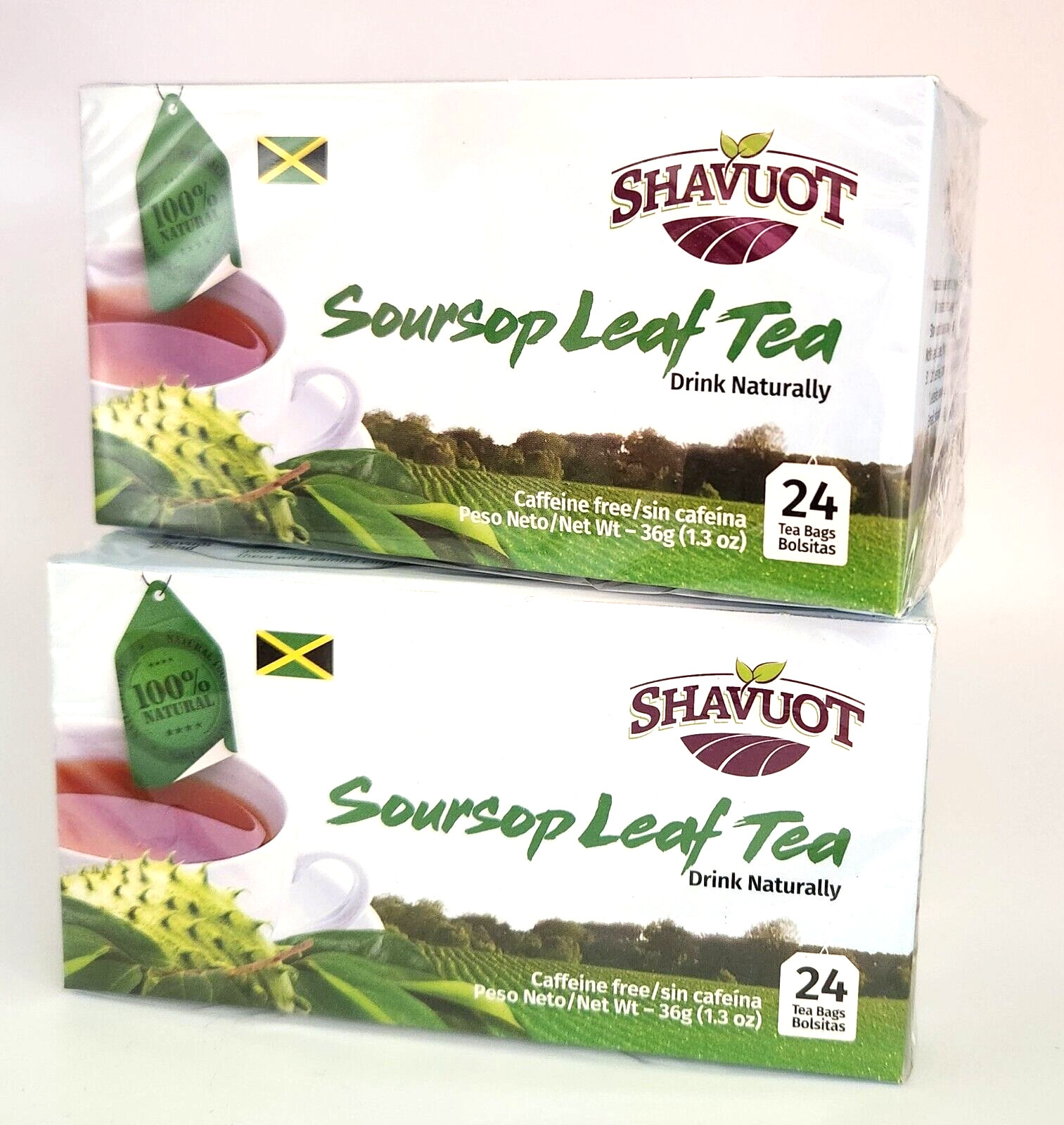2 Boxes-Shavuot Soursop Tea (24 Tea bags/Box) Caffeine Free Natural Herb