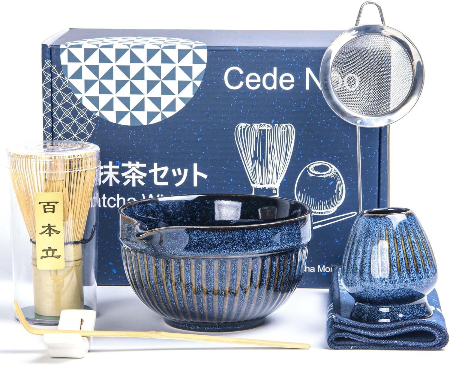 Set Matcha 7 Piezas con Bowl 18oz Batidor Bambú y Accesorios Ceremonia Japonesa