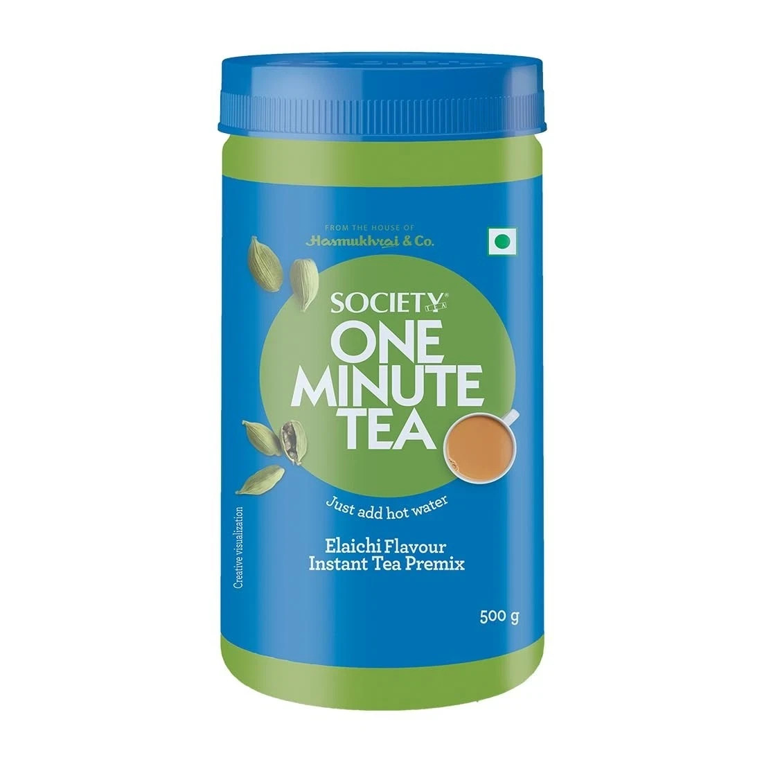 Society One Minute Tea Elaichi Flavour 500g Made with Cardamom Jar
