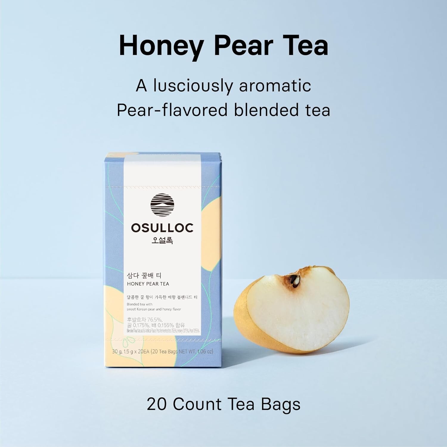 OSULLOC Honey Pear Tea (Sweet Pear & Honey Flavor), Fruit tea Blend, Premium Tea