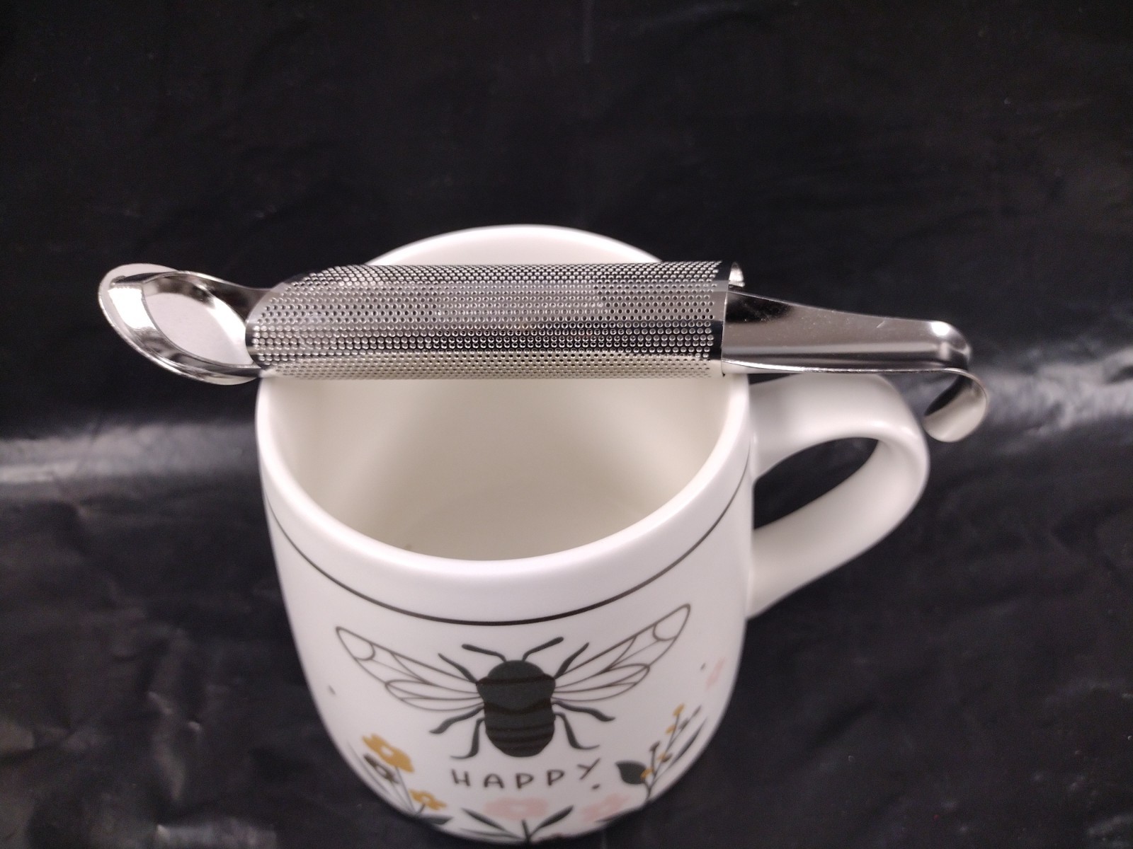 Karma HAPPY 16oz Flora Mug + Loose Tea Stainless Steel Steeper