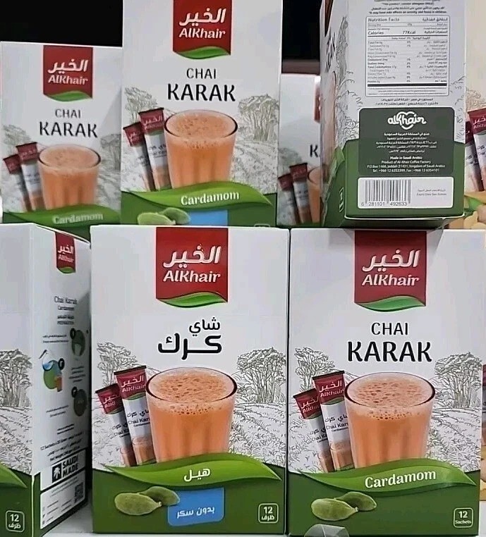 Karak Chai Tea Premix 12 Sachets 180g – Sugar Free Cardamom Instant Milk Tea