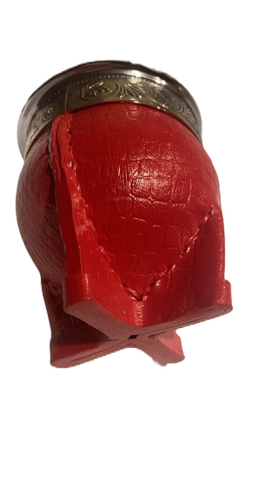 Stainless S Mate Imperial Straw Pico Loro Virola Alpaca Handmade Dark Red