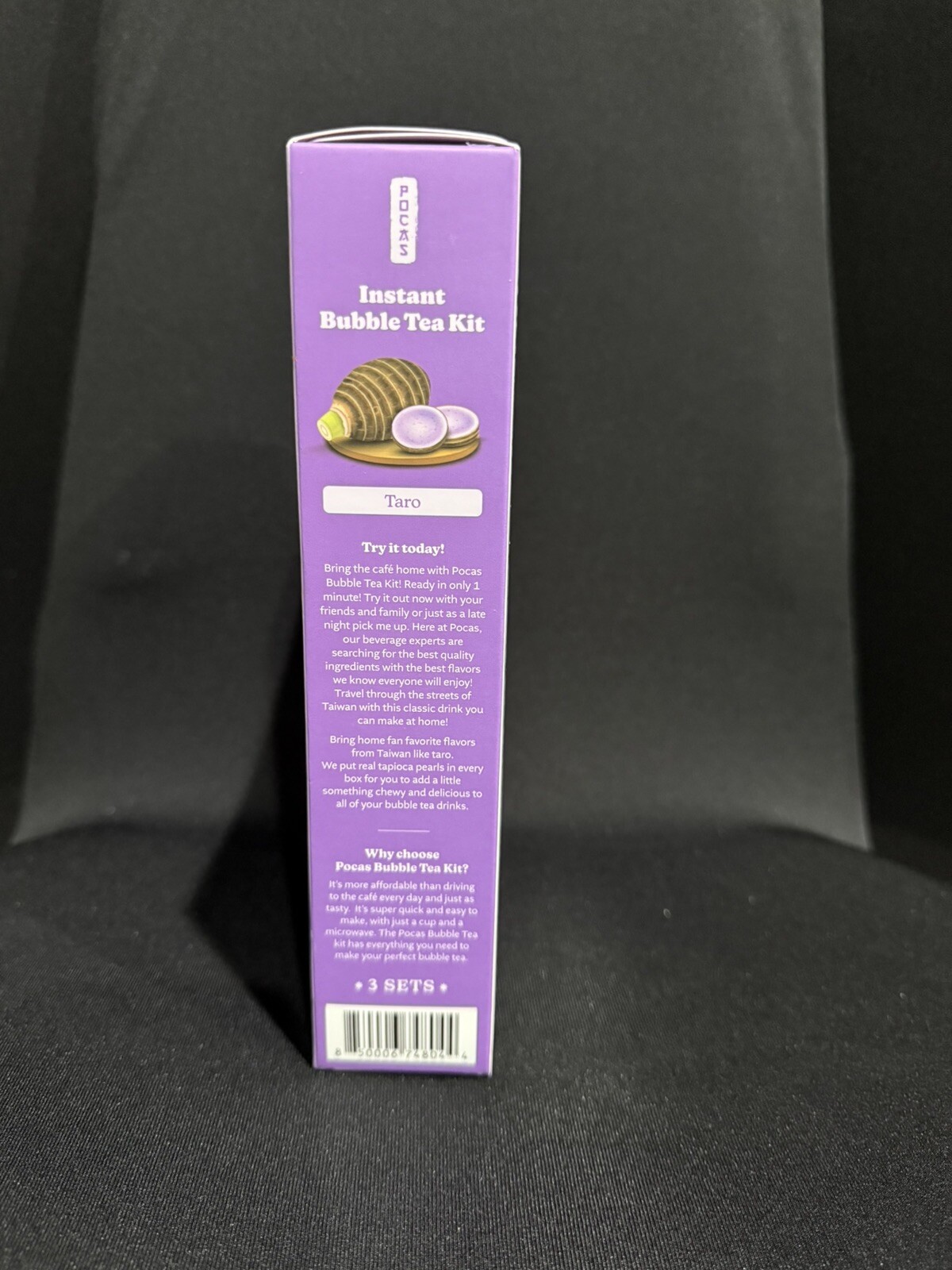 Pocas Instant Bubble Tea Kit Taro Flavor – 3 Kits Included