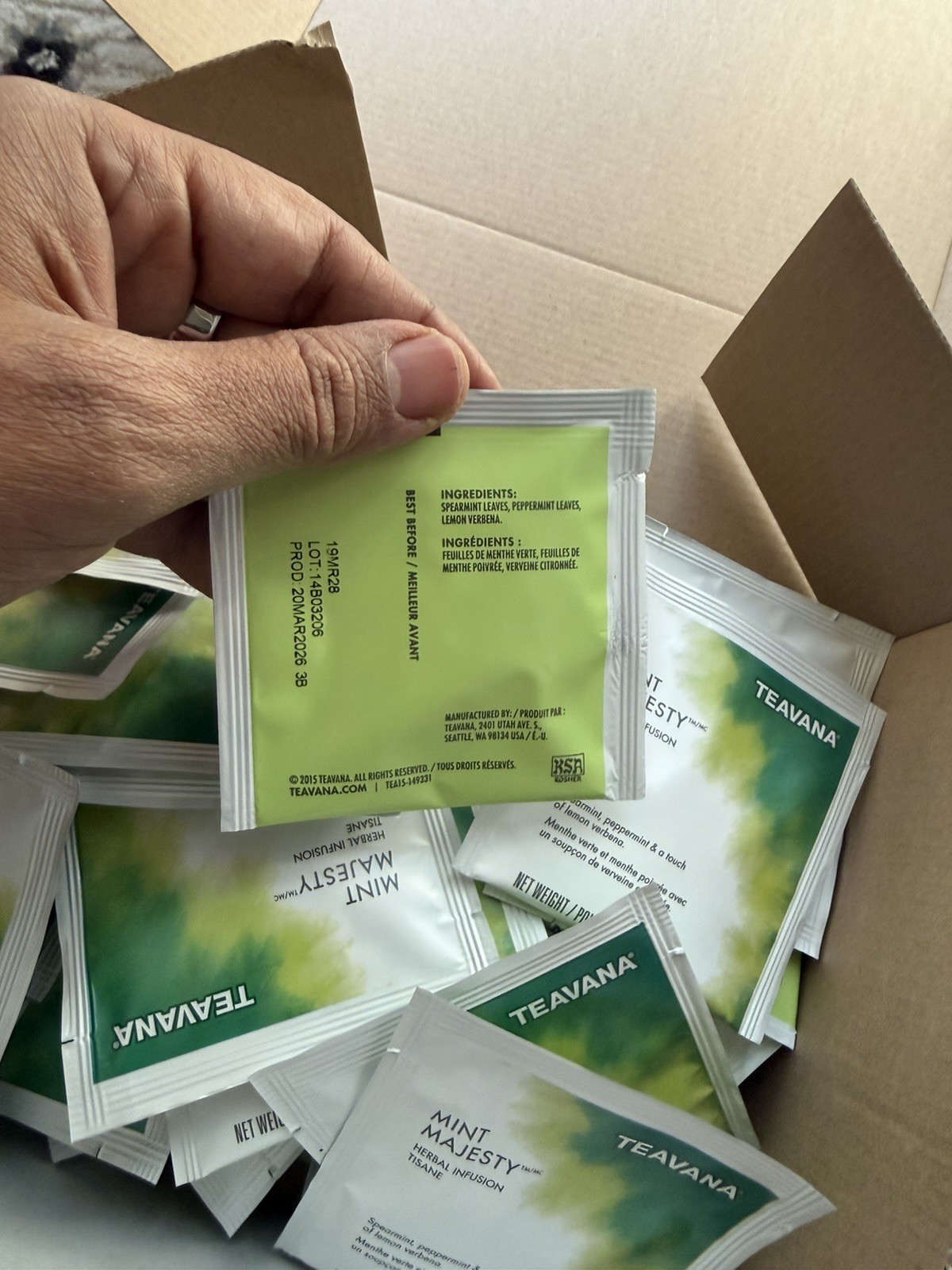 Starbucks Teavana Tea Mint Majesty , Pack Of 25 Sachets Exp 2028