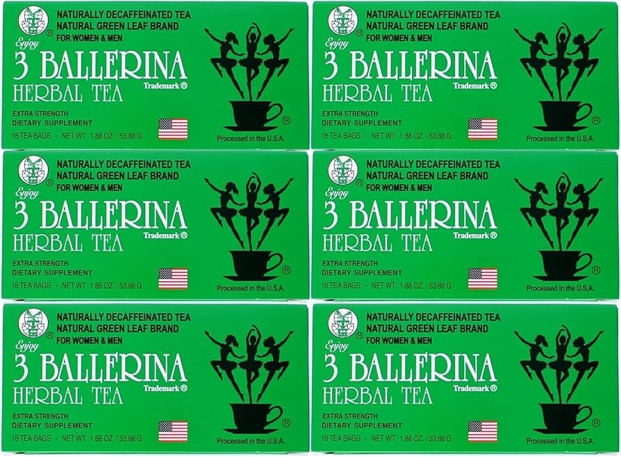 6 BX 3 BALLERINA TEA EXTRA STRENGTH 18 BAGS EA BOX 100% ORIGINAL-TE DE BAILARINA