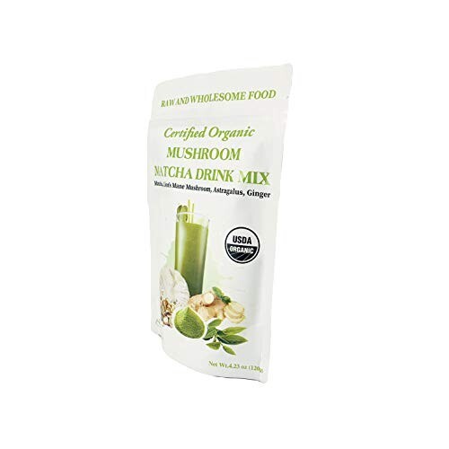 Mushroom Matcha Drink Japanese Matcha Organic Green Tea Powder 40 Servings