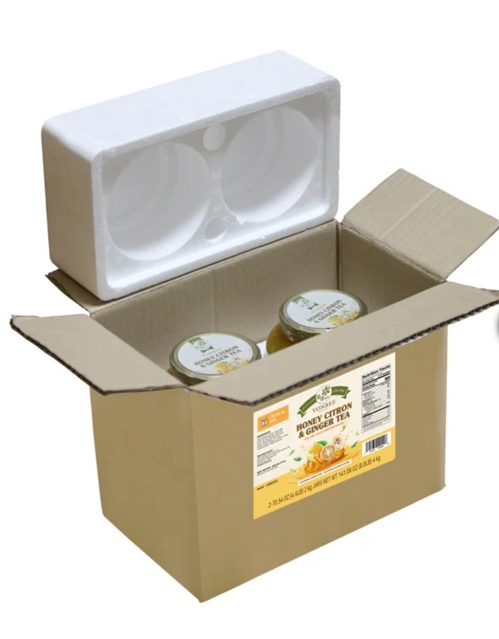 2X Vonbee Honey Citron and Ginger tea, Jam, Salad Dressing and More 4.4 LB / 2KG