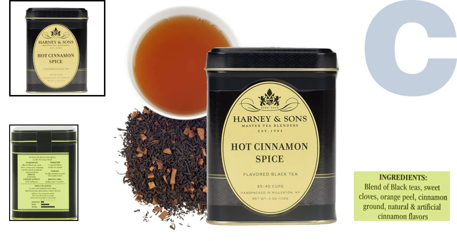 Hot Cinnamon Spice Loose Leaf Black Tea – 4 Ounces of Comforting Flavor