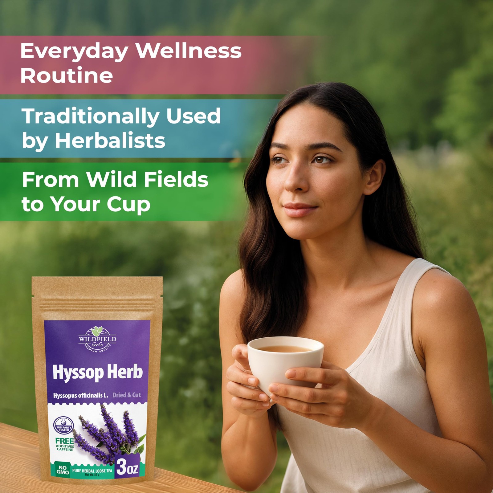 Hyssop Dried Herb Tea – 3 oz 85g Organic Herbal Remedy for Wellness