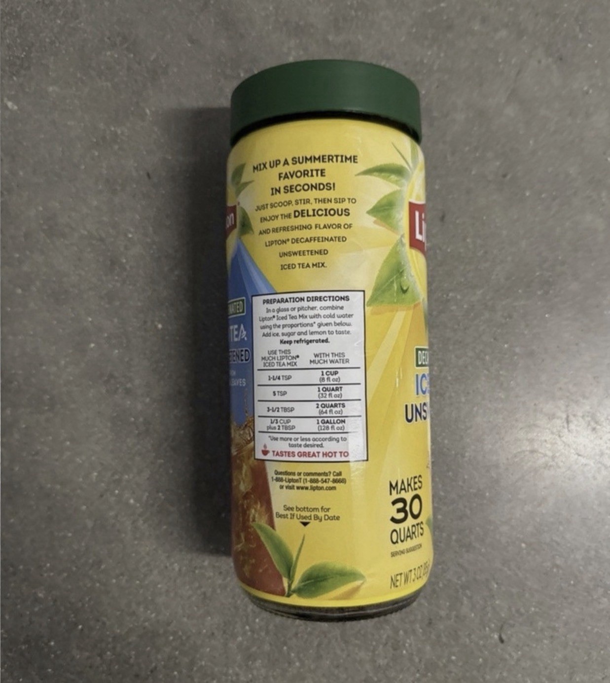 1 Lipton Unsweetened Decaffeinated Instant Tea Mix, 30 Quarts Get hard to find!