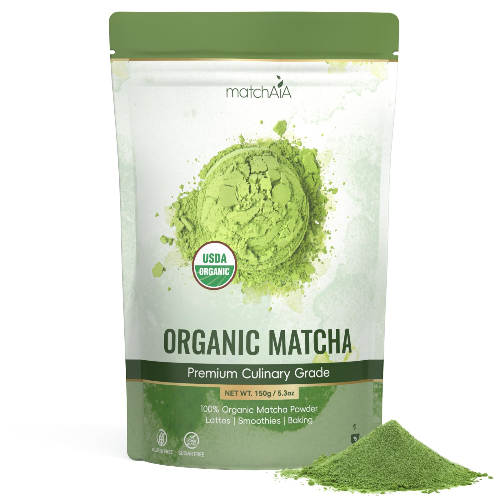 MatchAiA Organic Matcha Green Tea Powder – Premium Culinary Grade, USDA Certi…