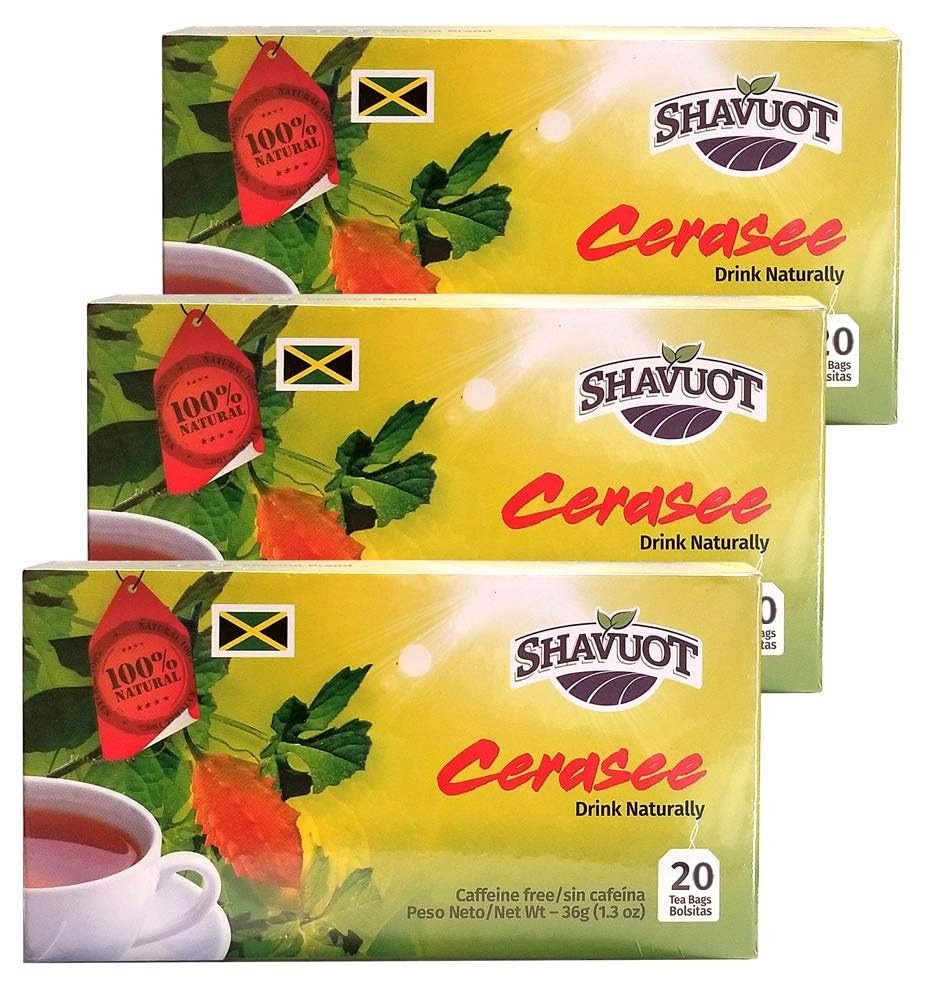 Shavuot Jamaican Cerasee Tea 20 Bags (Pack of 3) 24 Count