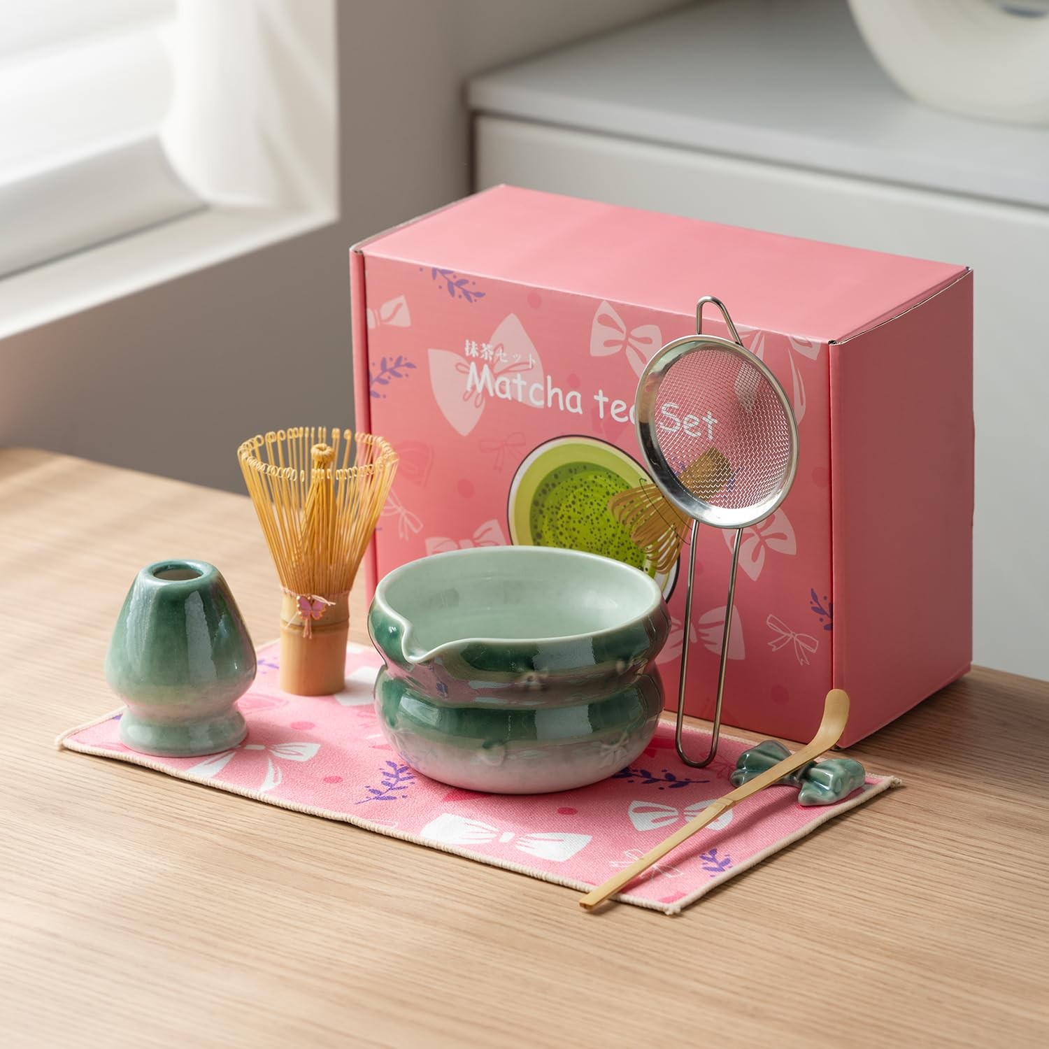 Matcha Kit 7-Pcs matcha whisk set, Measuring Spoon, Japanese Tea Making Tools…