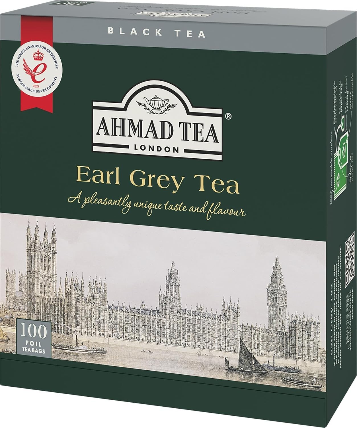 Earl Grey Tea Bags – 100 Count Foil Wrapped, Antioxidant Boost