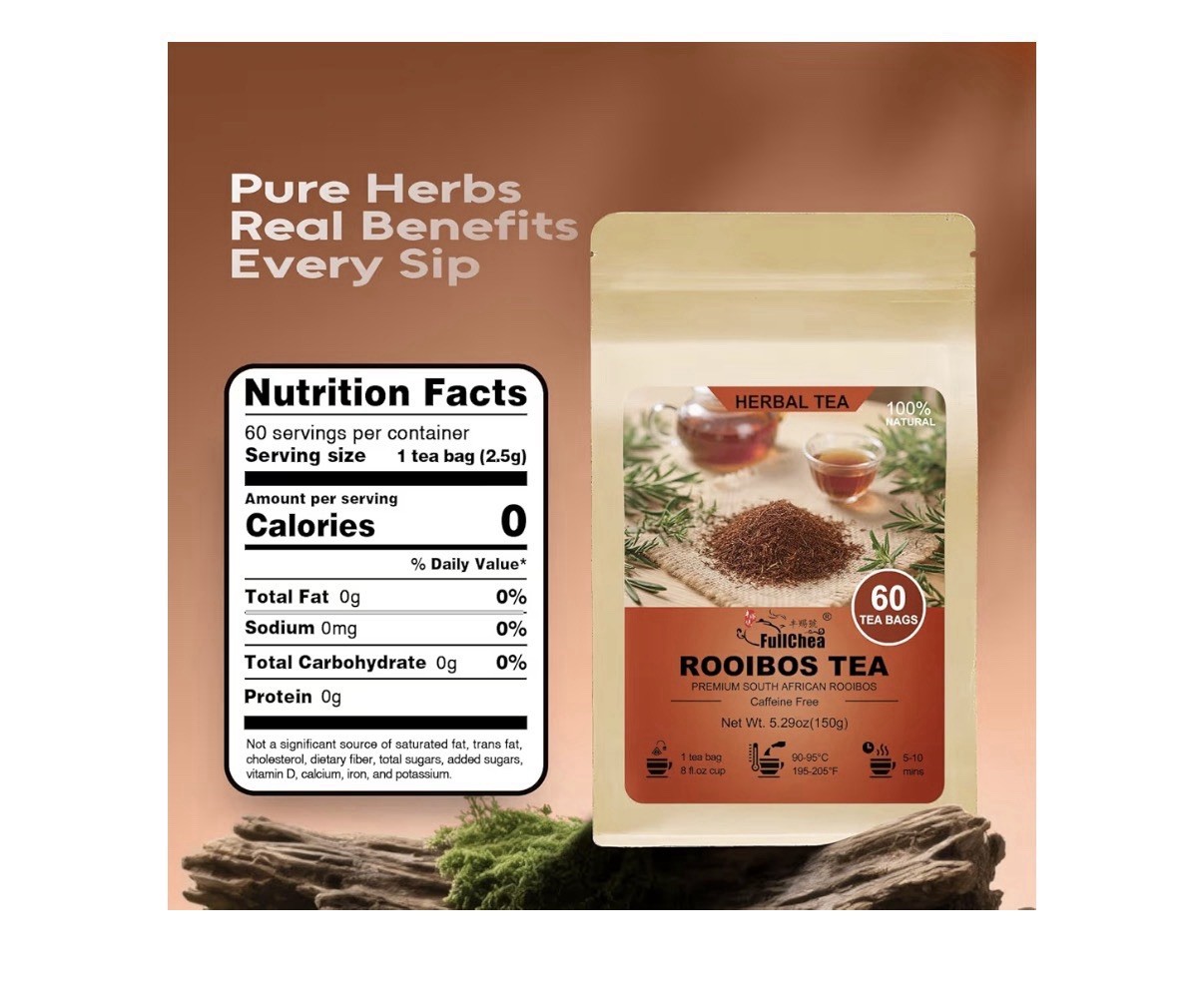 FullChea Rooibos Tea Herb South African Antioxidant Supports Digestion 60Teabags