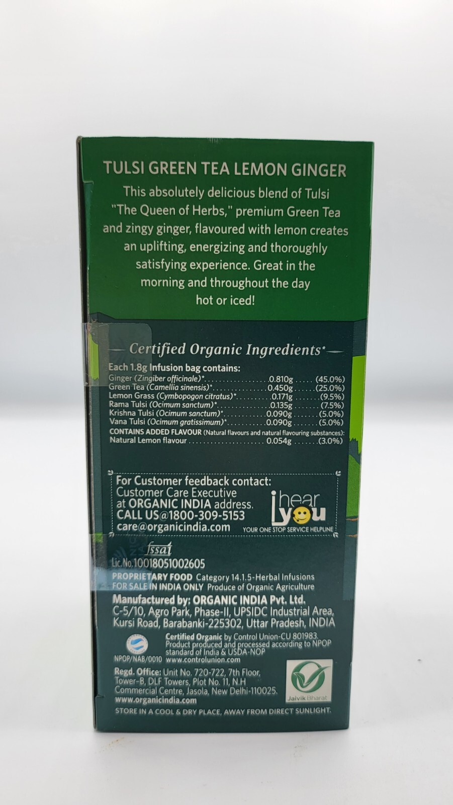Lemon Ginger Tea EXP.6/2025 Organic India Tulsi 8 BOX 200 BAGS USA OFFICIAL