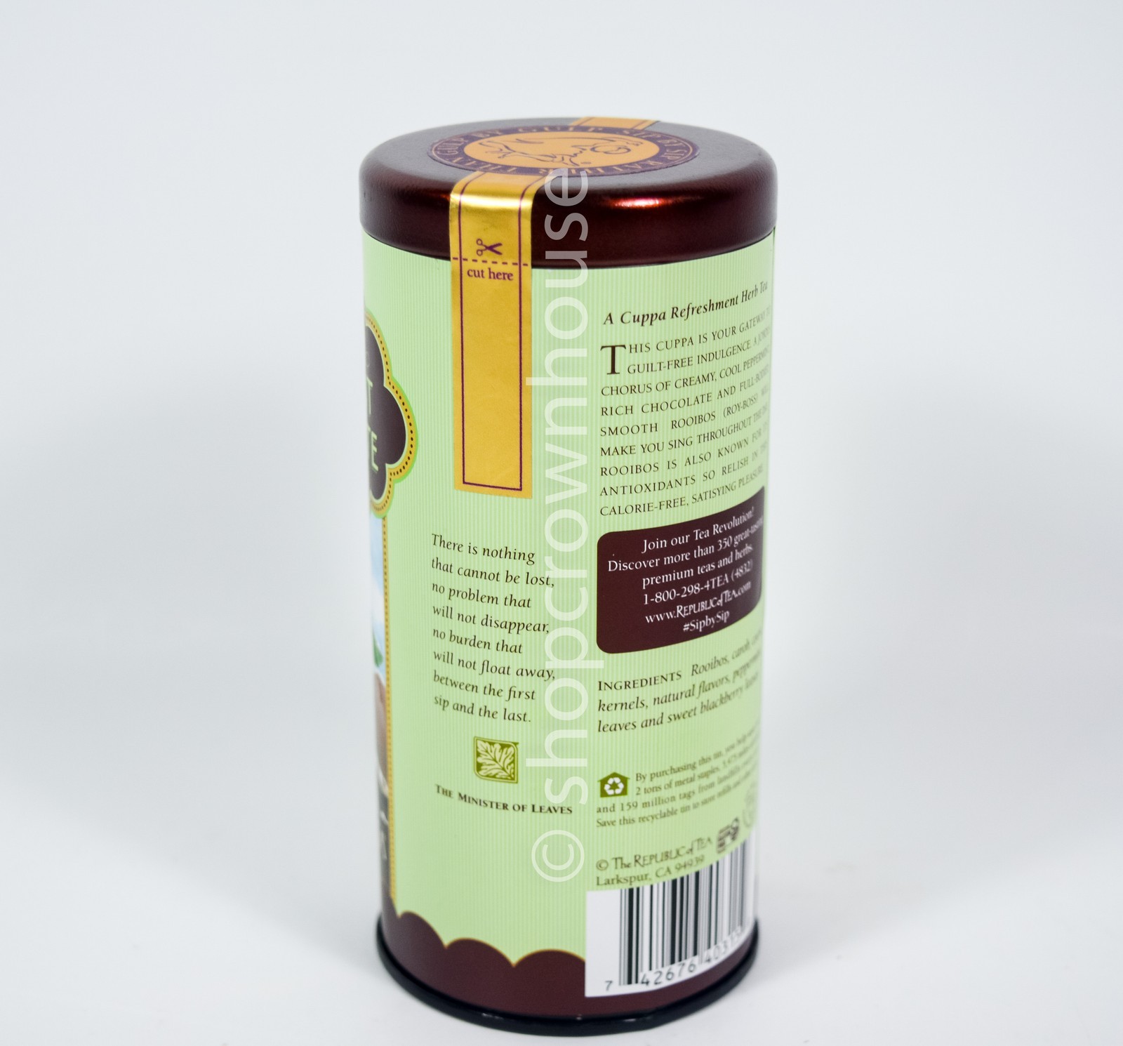 The Republic of Tea PEPPERMINT CHOCOLATE 36ct Tea canister 12/26/2026