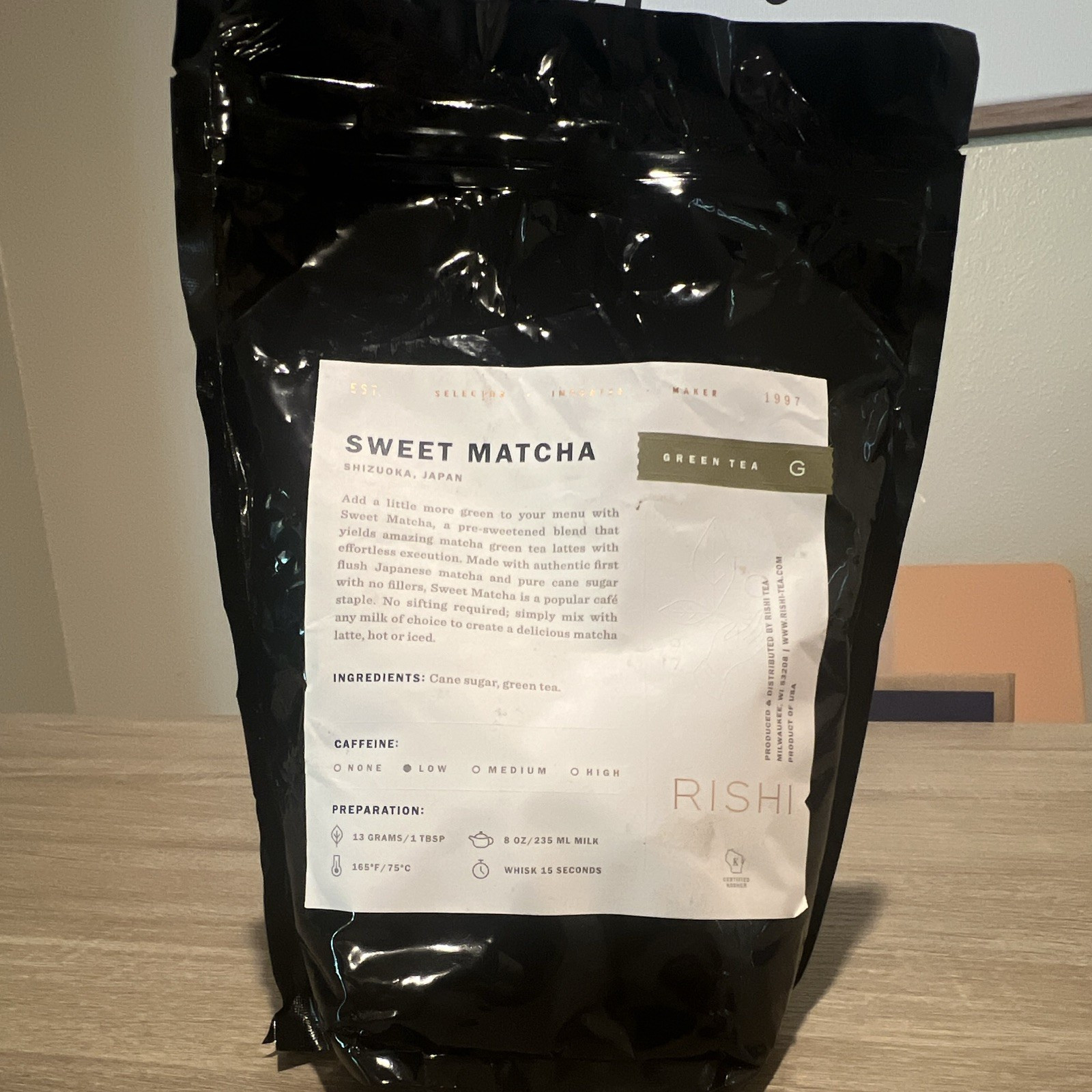 Rishi Sweet Matcha Green Tea Powder, Sweet Flavor, 2.2 lb (1 kg) Japanese