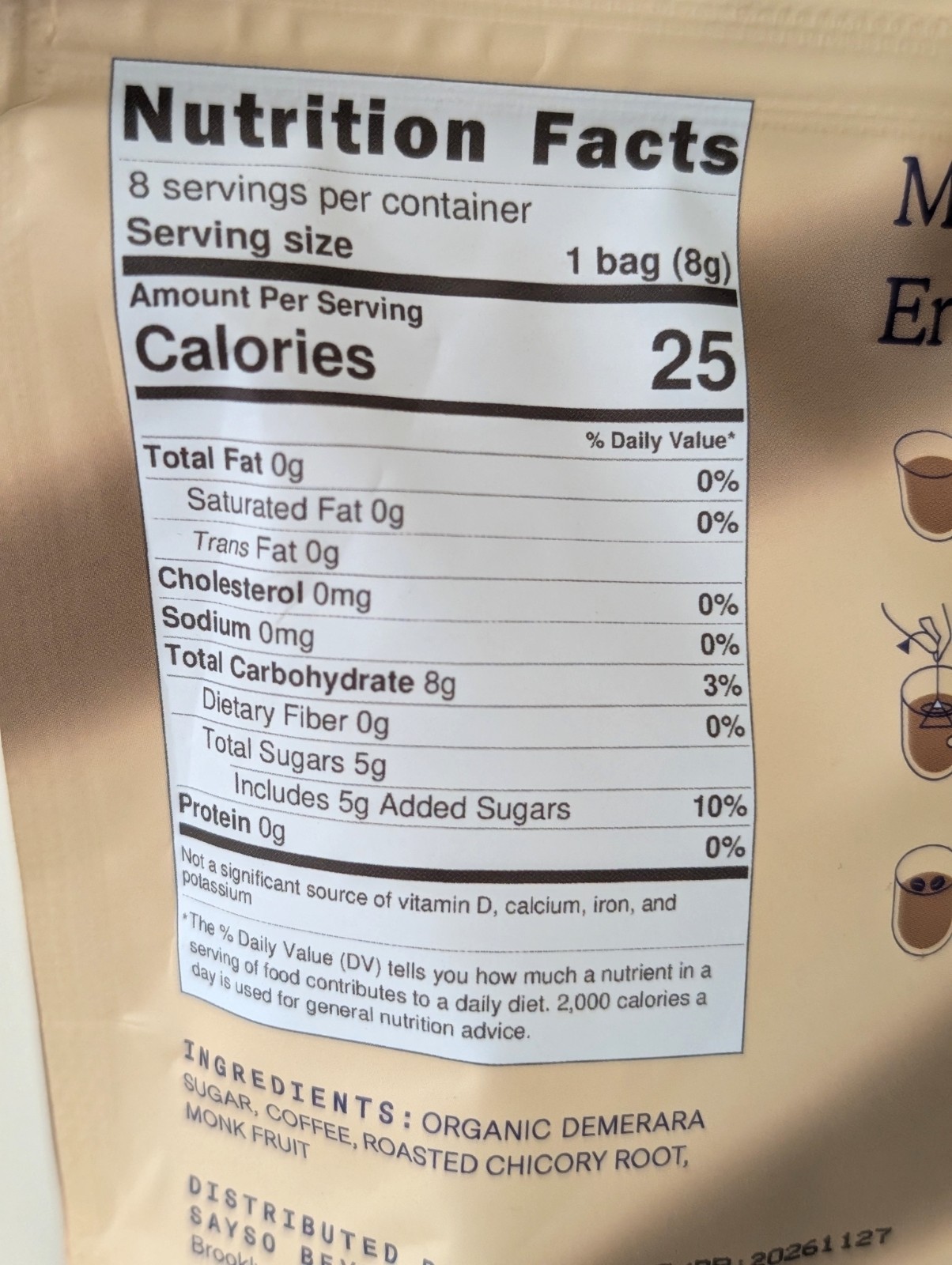 2 Packs SAYSO Espresso Martini Instant Cocktail Tea Bags Mixer Mocktail Chicory