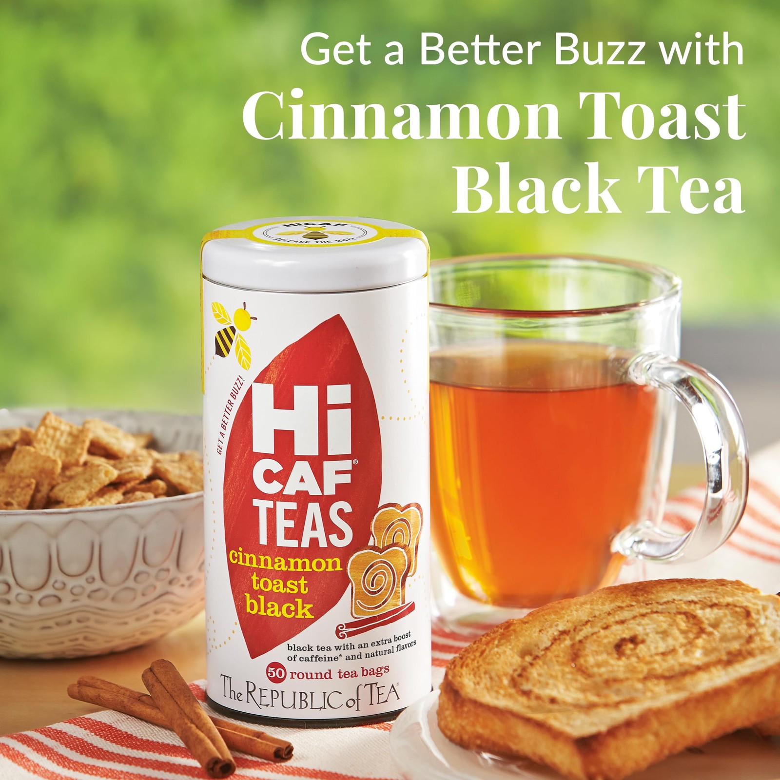 The Republic of Tea — HiCAF Cinnamon Toast Black Tea, 50 Tea Bags, High in Ca…
