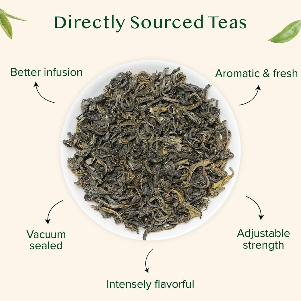 Organic Himalayan Green Loose Leaf Tea | 50+ Cups | 3.53 Oz Quality