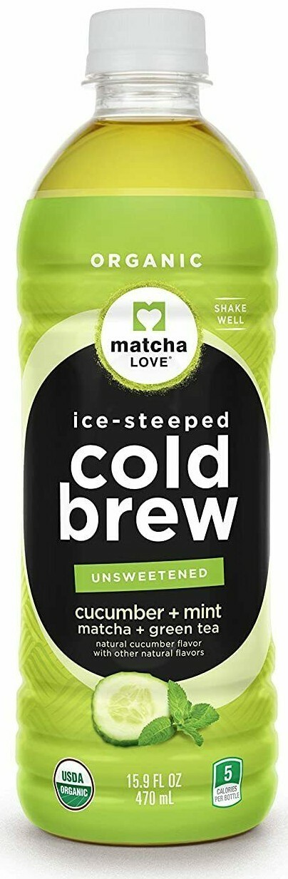 Matcha Love Cold Brew Unsweetened Cucumber+ Mint Matcha Green Tea 15.9oz ~12ct