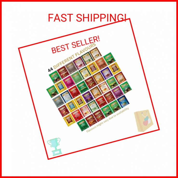 Twinings Tea Bag Sampler Assortment, Variety Pack (44 Count), 44 Unique Flavours