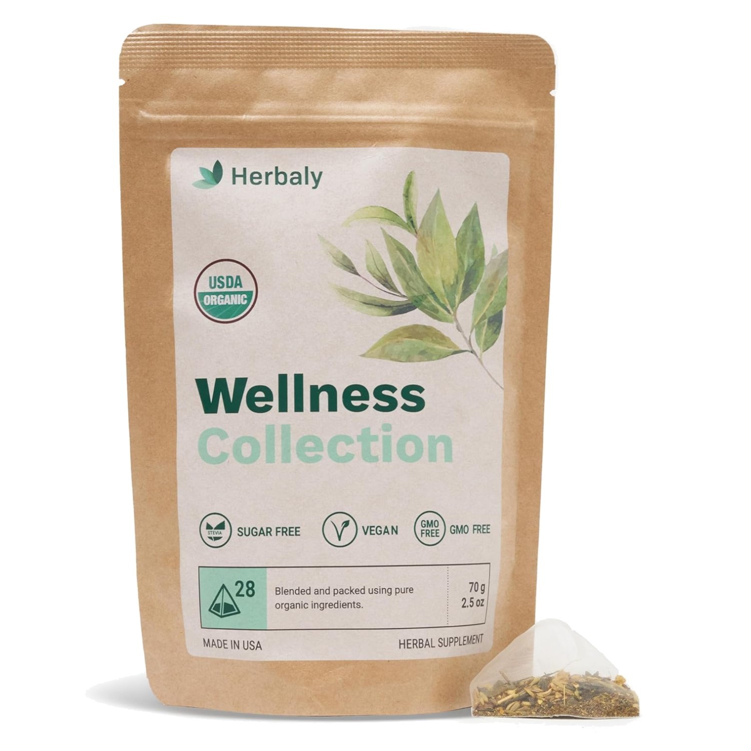 Herbal Ginger Tea for Digestion & Immunity – 28 Servings in Biodegradable Bags