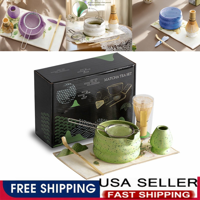 7Pcs Japanese Matcha Tea Set Whisk Tea Ceremony Kits Tea Making Tools For Gifts