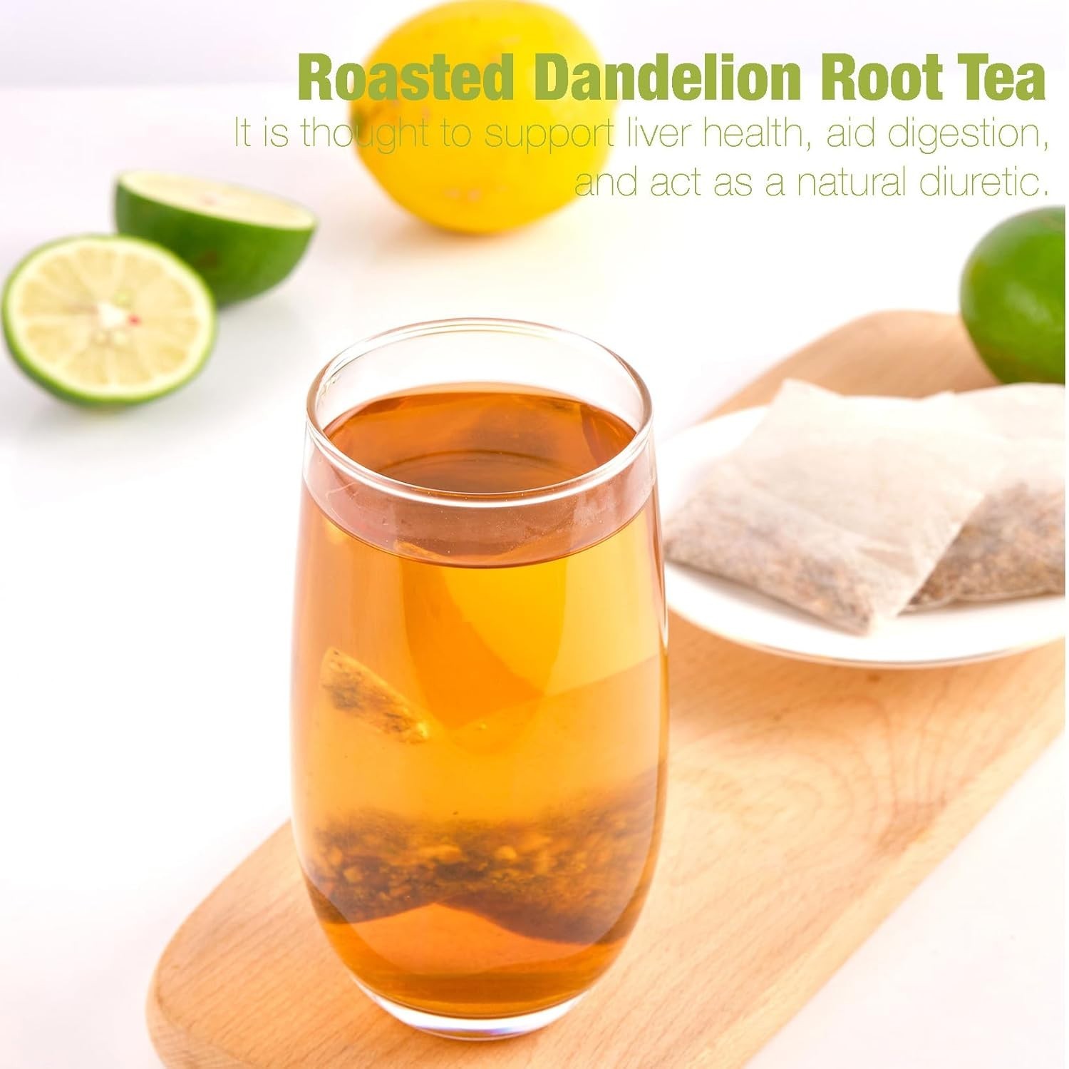 50 Bags Roasted Dandelion Root Tea Bags, 2.5/Bags, Natural Dried Dandelion…
