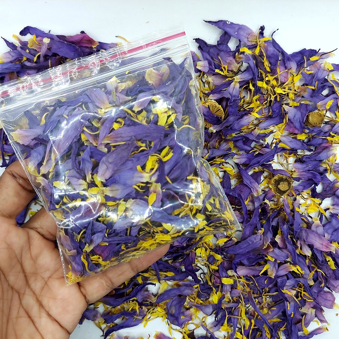 500g Ceylon Dried Blue Lotus Cut Flowers Nymphaea Caerulea Egyptian Herbal Tea