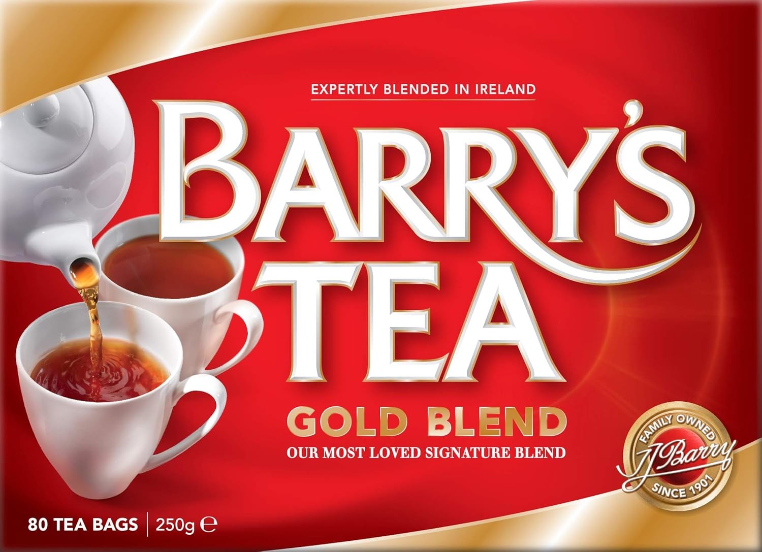 Barry’s Tea Gold Blend 80ct 3-Pack (240 Teabags), Direct 80 Count (Pack of 3)