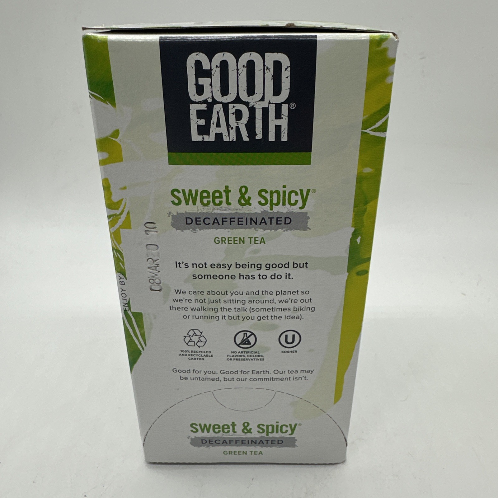 Good Earth Sweet & Spicy Decaffeinated Green Tea 18 Bags BB 2020 Discontinued