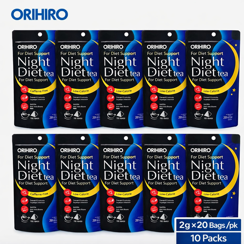 Orihiro Night Diet Tea (20 packets) × 10 Set Packages Made in Japan