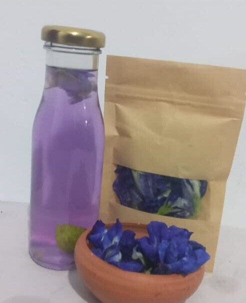 50+pure natural sun dried butterfly pea flower clitoria ternatee [10 seeds free]
