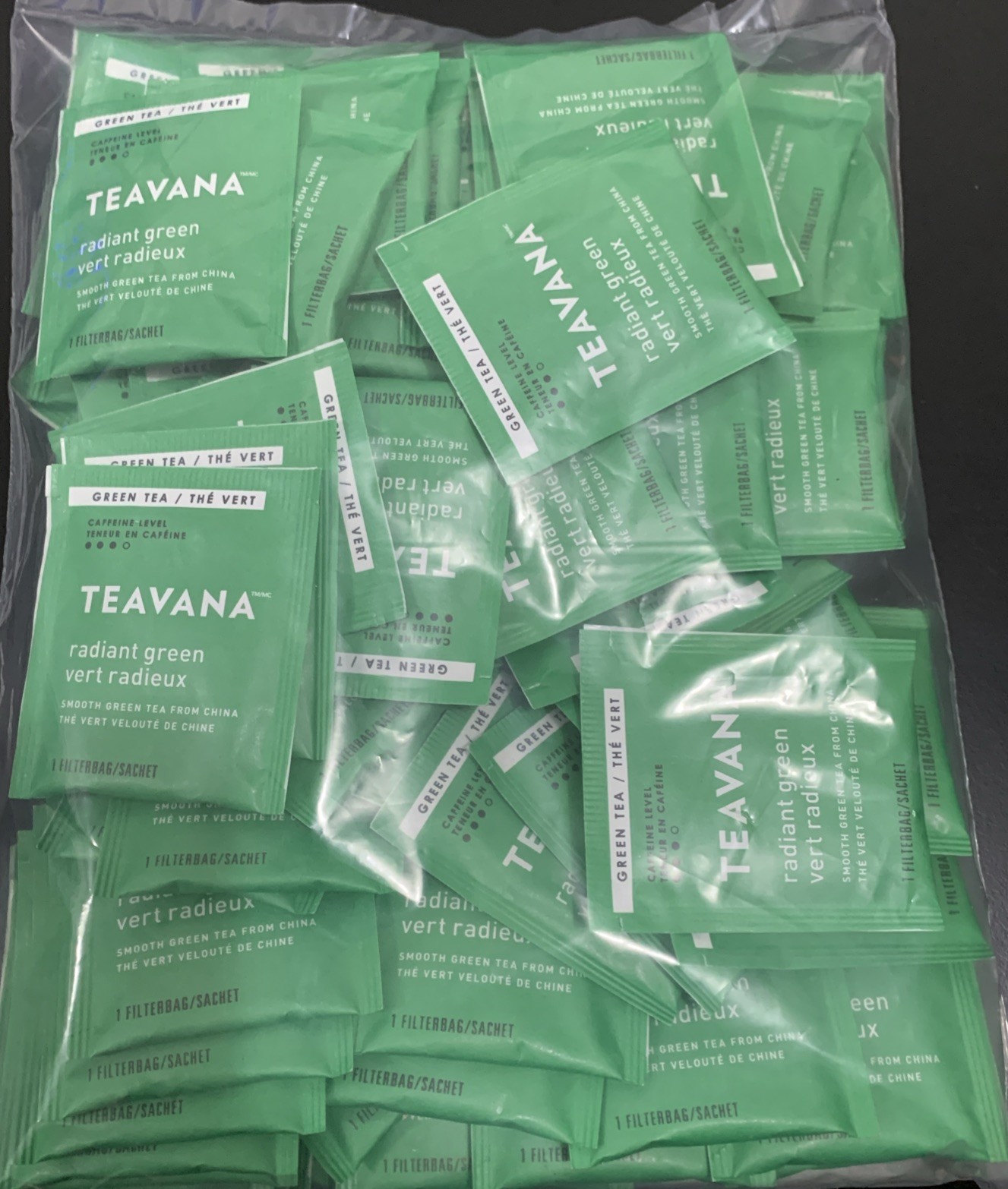 96 Pack Teavana Radiant Green Tea Starbucks Tea Filter Bags Tea Bags BULK