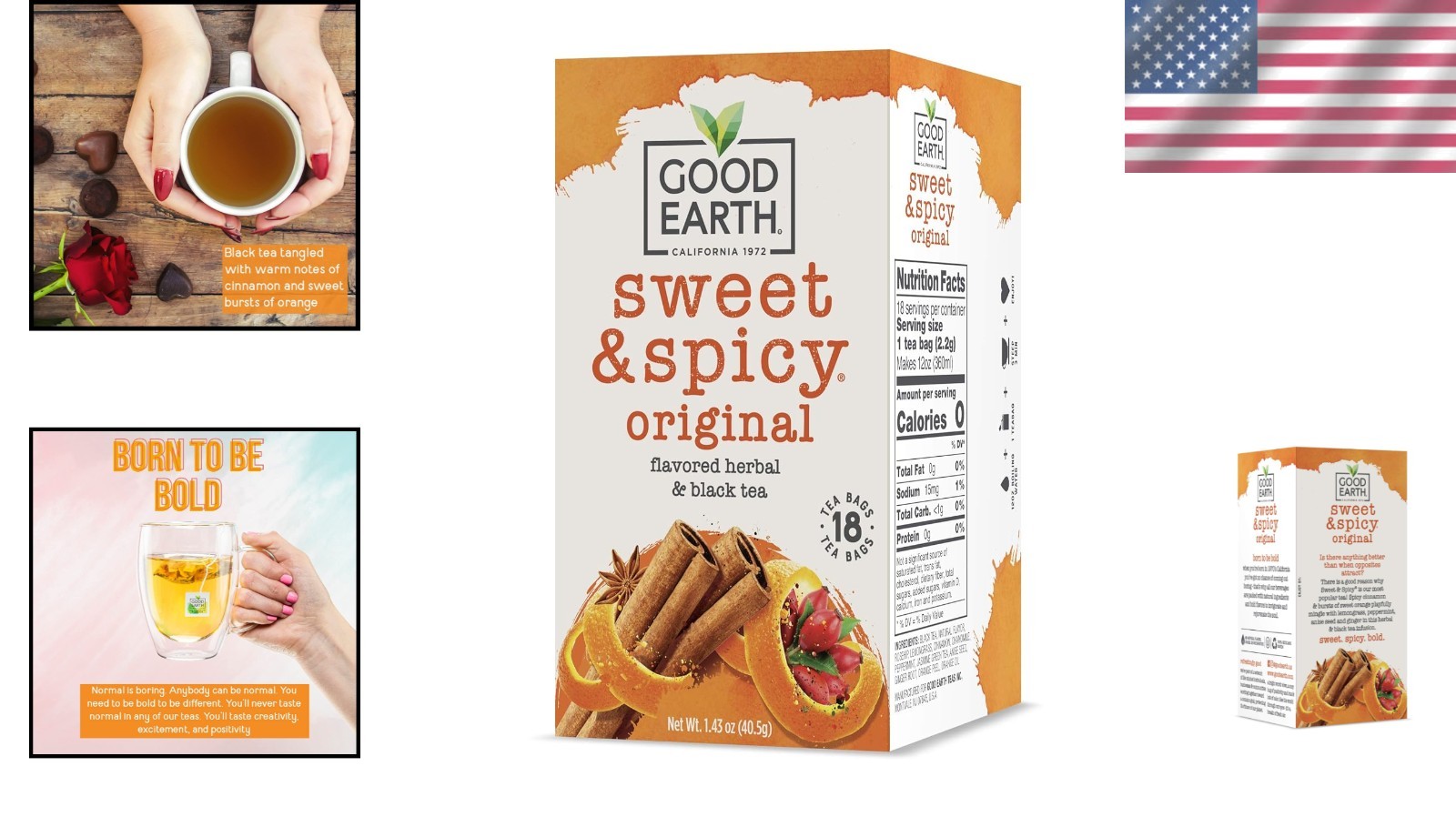 Good Earth Herbal & Black Tea – 108 Count with Sweet Cinnamon and Ginger Flavor