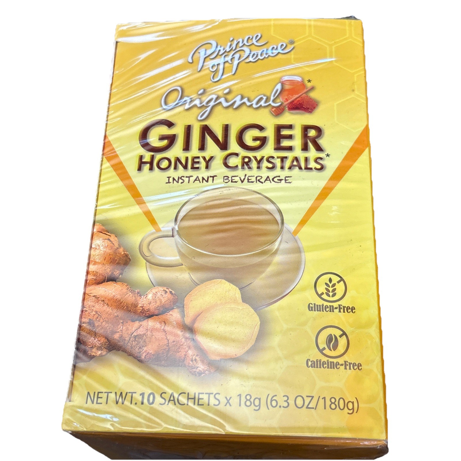 Prince of Peace Ginger Honey Crystals, Instant Beverage, Caffeine Free, 6.3 oz!