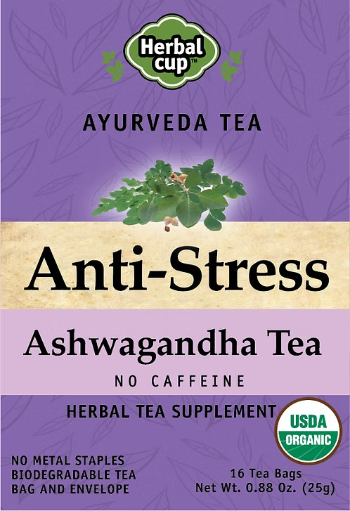 Herbal Cup Organic Anti-Stress Ashwagandha No Caffeine Herbal Tea 16 CT