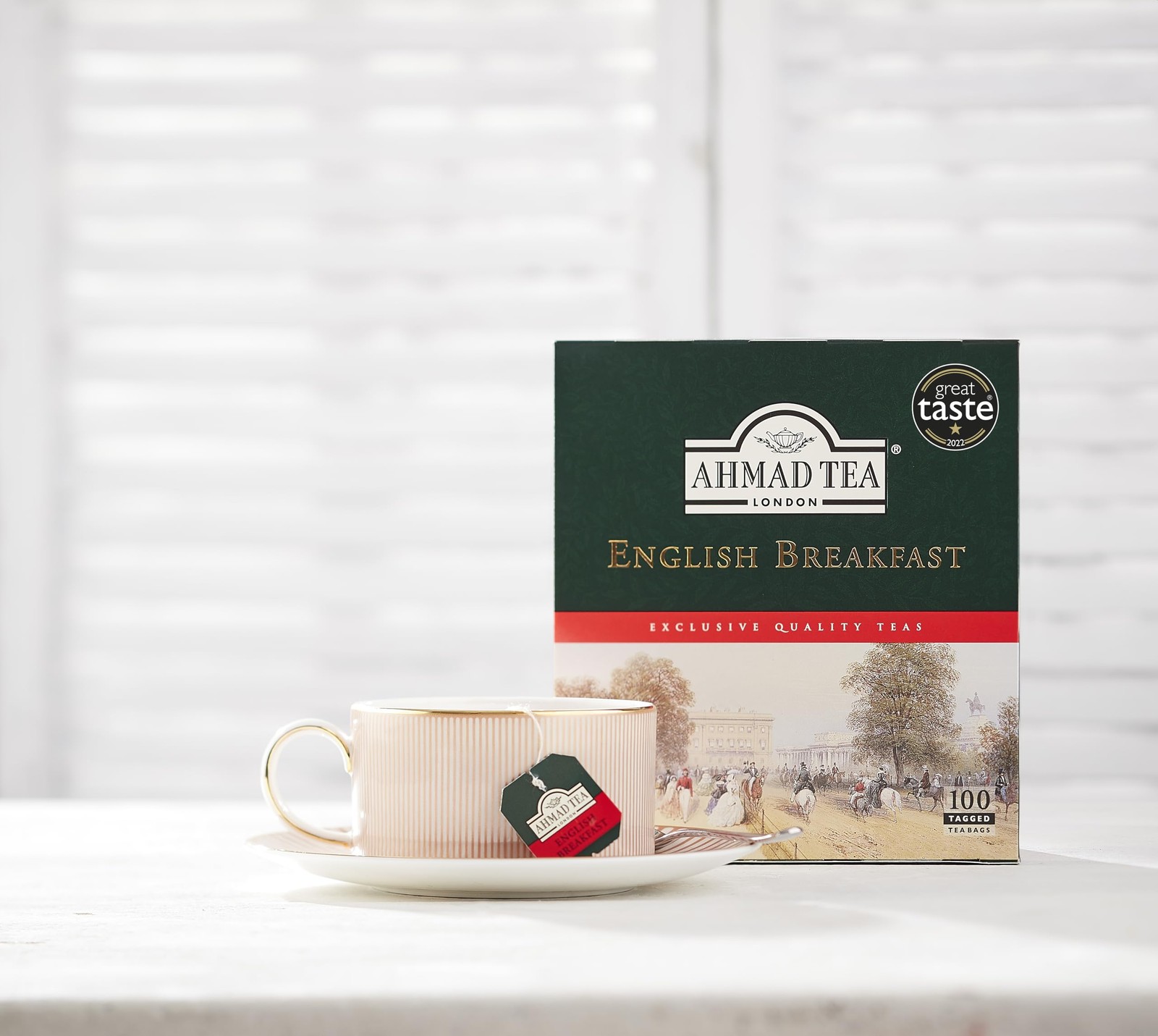 100 PCS Black Tea English Breakfast Teabags Caffeinated Sugar Free