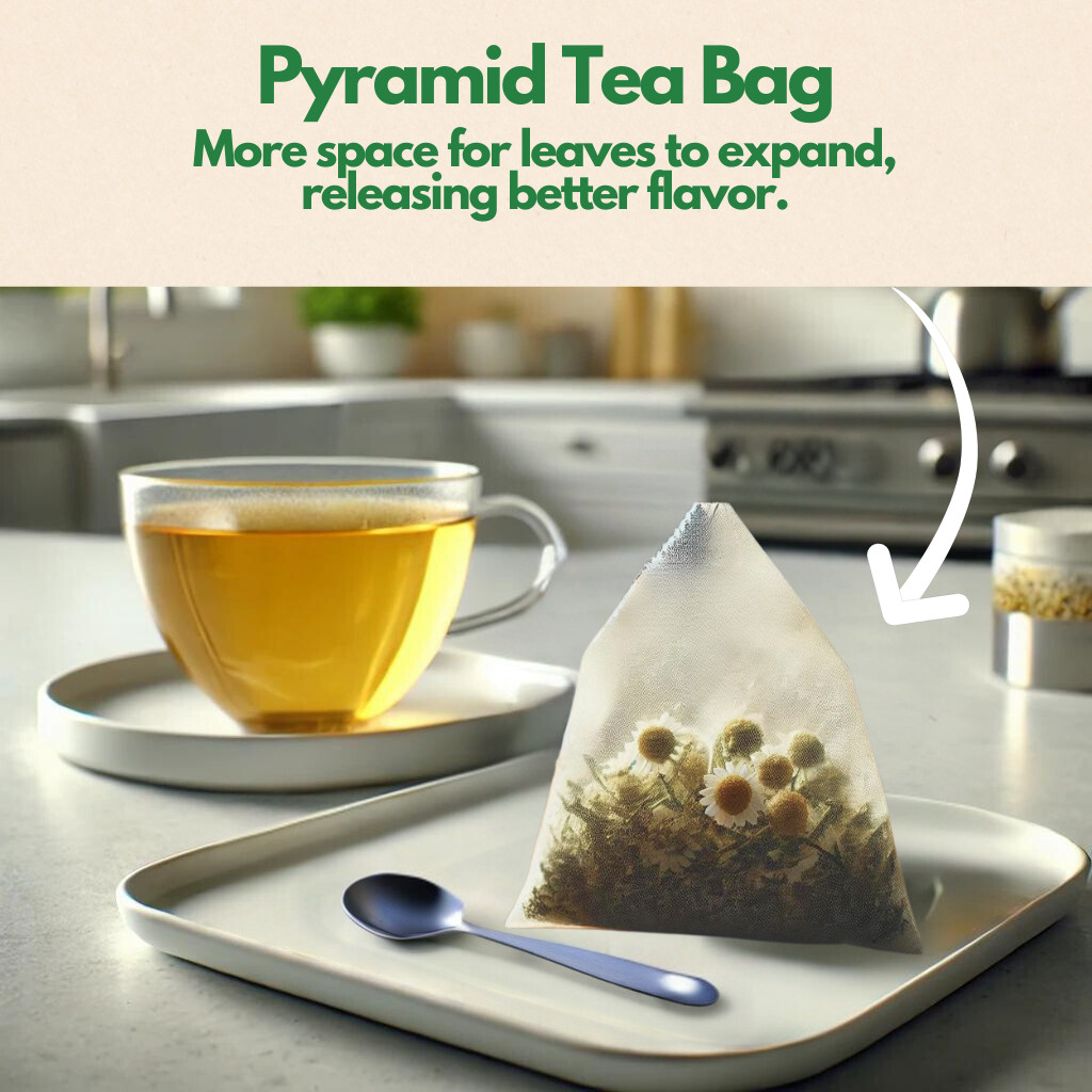 Organic Chamomile Tea Bags – 100 Count (Plant-Based Pyramid Tea Bags)