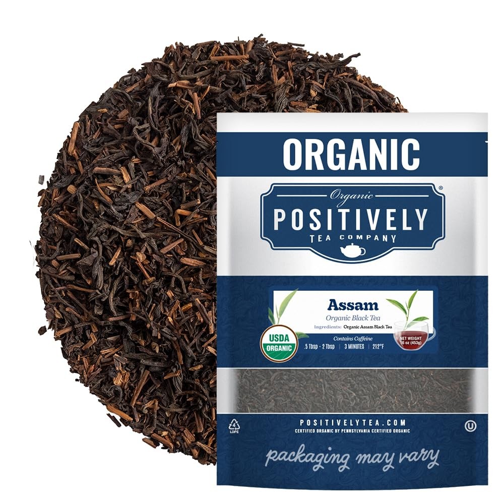 Organic Positively Tea Company, Assam TGFOP Black Tea, 1 Pound (Pack of 1)