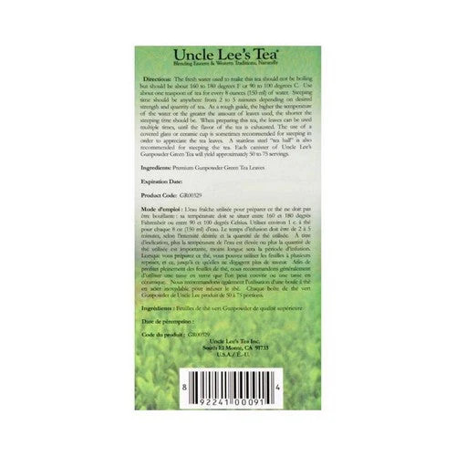Green Tea In Bulk GUNPOWDER, 5.29 OZ By Uncle Lees Teas