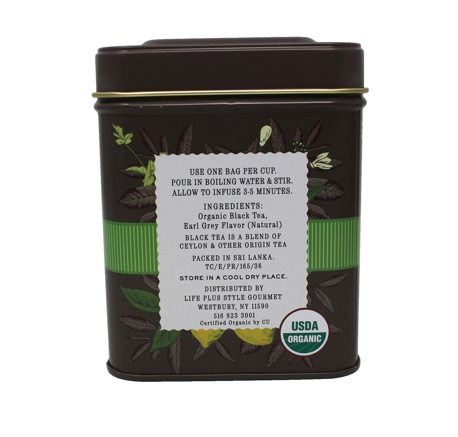Earl Grey Organic Black Tea Secret Garden 50 Tea Bags Reusable Tin Exp 12/26 New