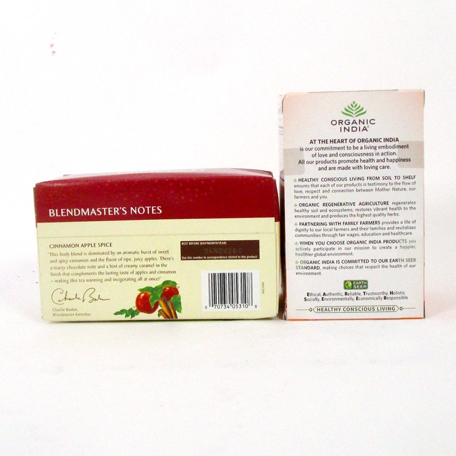 Organic India Tulsi Turmeric Ginger, Celestial Seasonings Cinnamon Apple Spice
