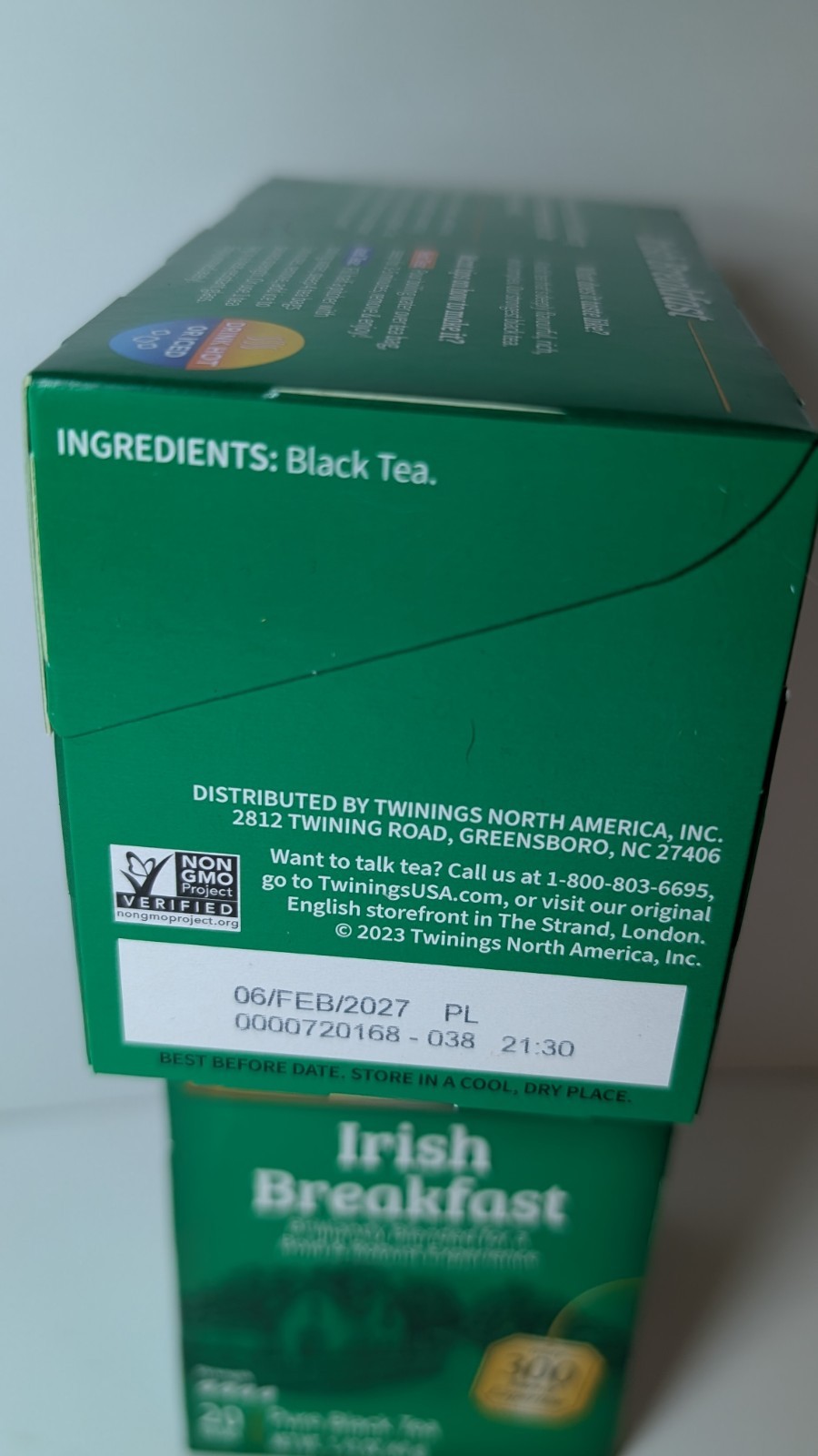 Twinings Of London Irish Breakfast Tea 2 Box Lot 40 bags High Caffeine 02/2027