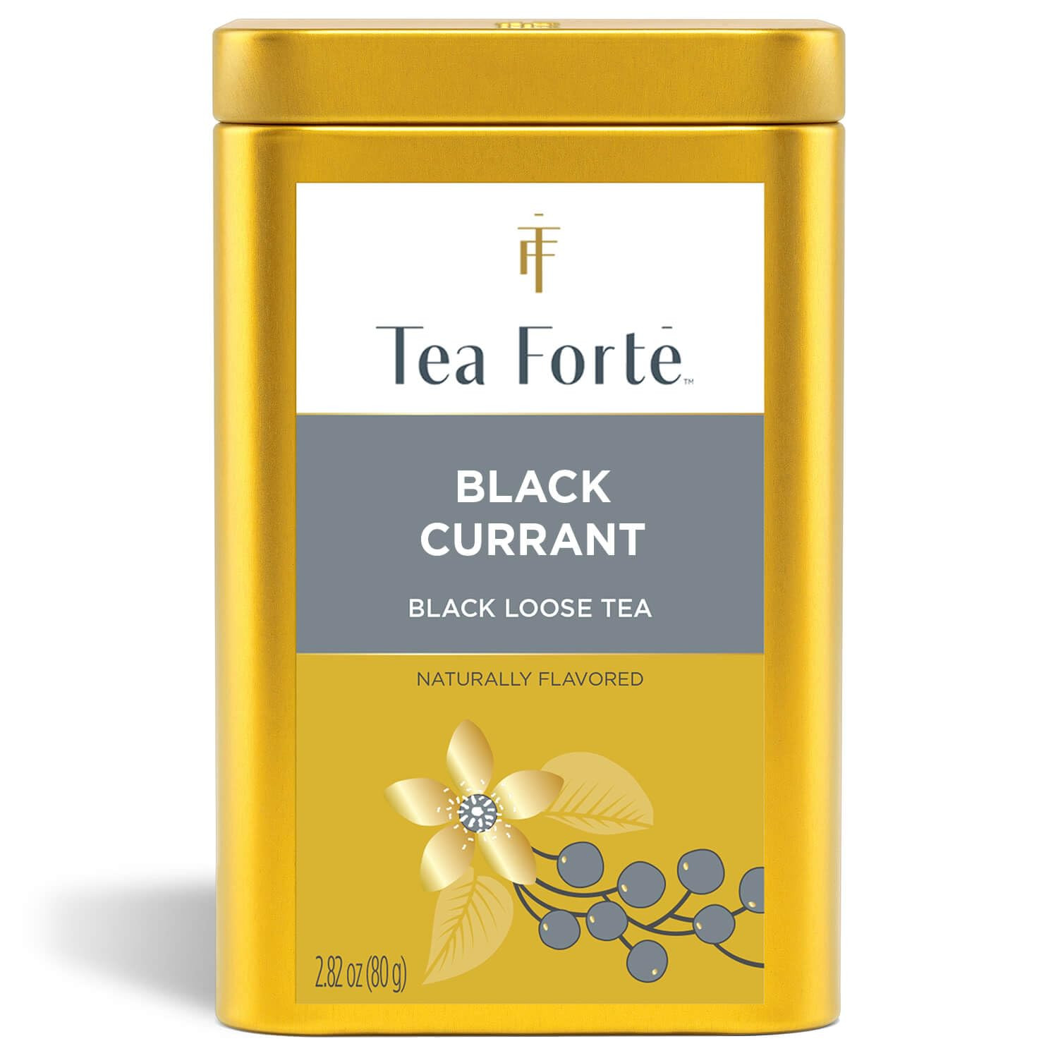 Black Currant Premium Loose Leaf Caffeinated Black Tea Blend Canister, Makes 35-