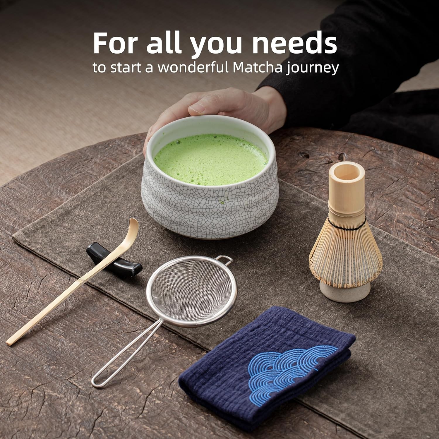 TEANAGOO Matcha Whisk Set,7 Pcs Matcha Set,Matcha Kit for Ceremony,Matcha Tea…