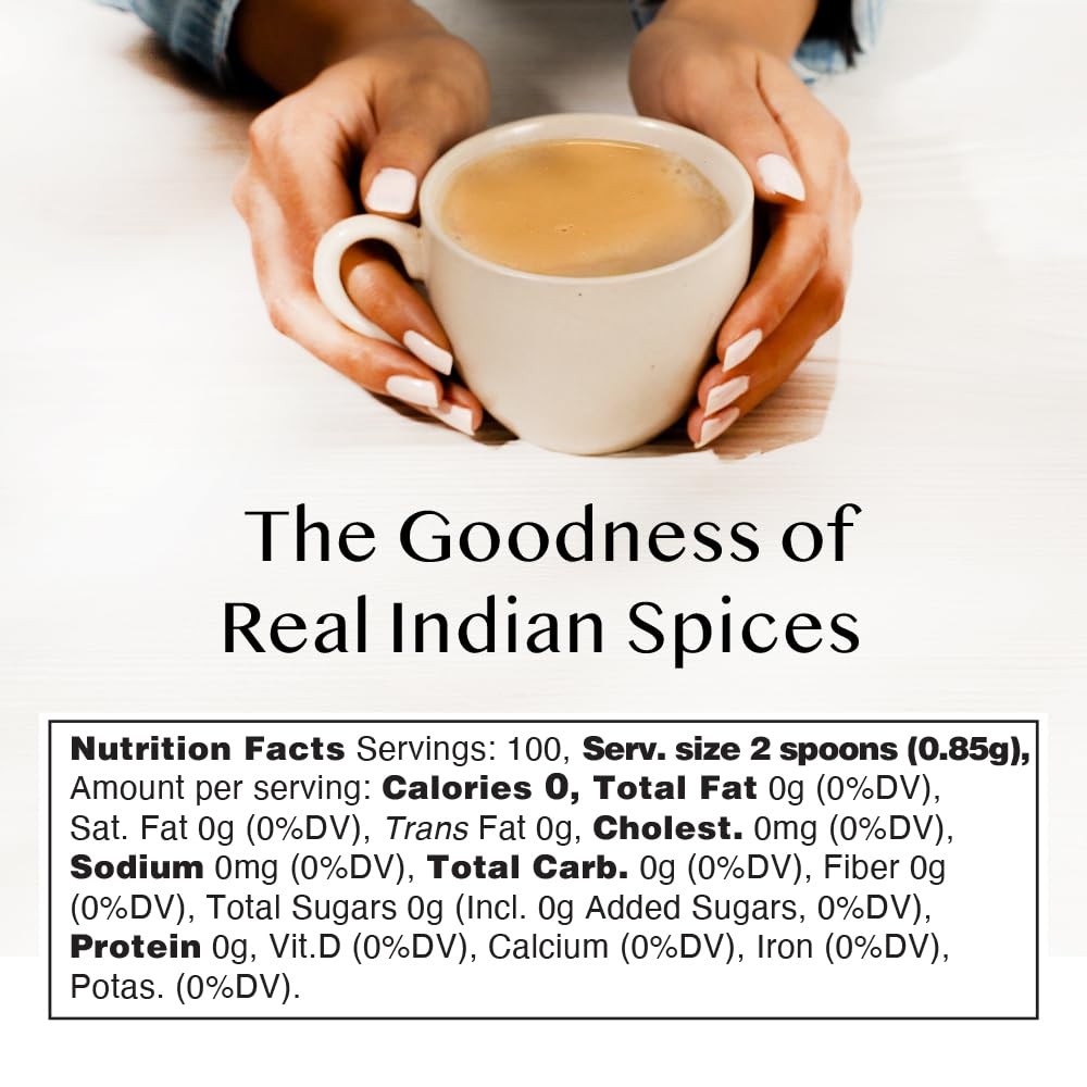 Instant Chai Tea 3oz/85g – Traditional Masala Chai | Makes 100 Cups | Natural…